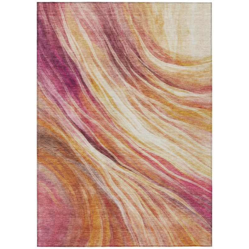 10' X 14' Blush And Pink Abstract Washable Indoor Outdoor Area Rug Homeroots Outdoor