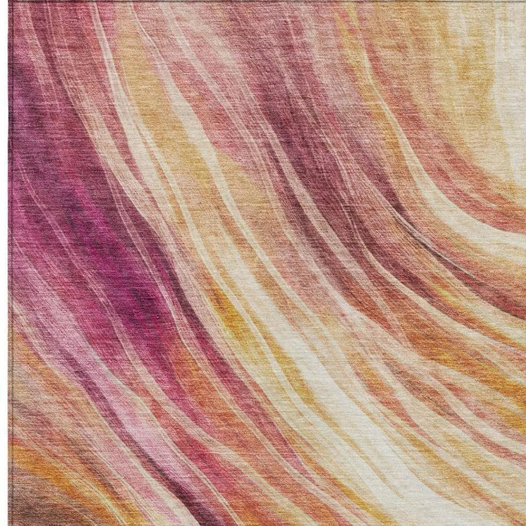 10' X 14' Blush And Pink Abstract Washable Indoor Outdoor Area Rug Homeroots Outdoor