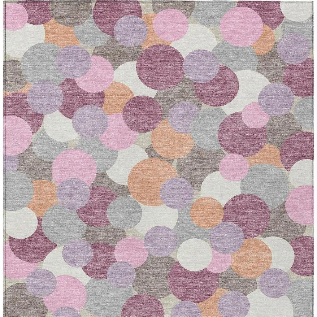 10' X 14' Blush And Pink Geometric Washable Indoor Outdoor Area Rug Homeroots Outdoor