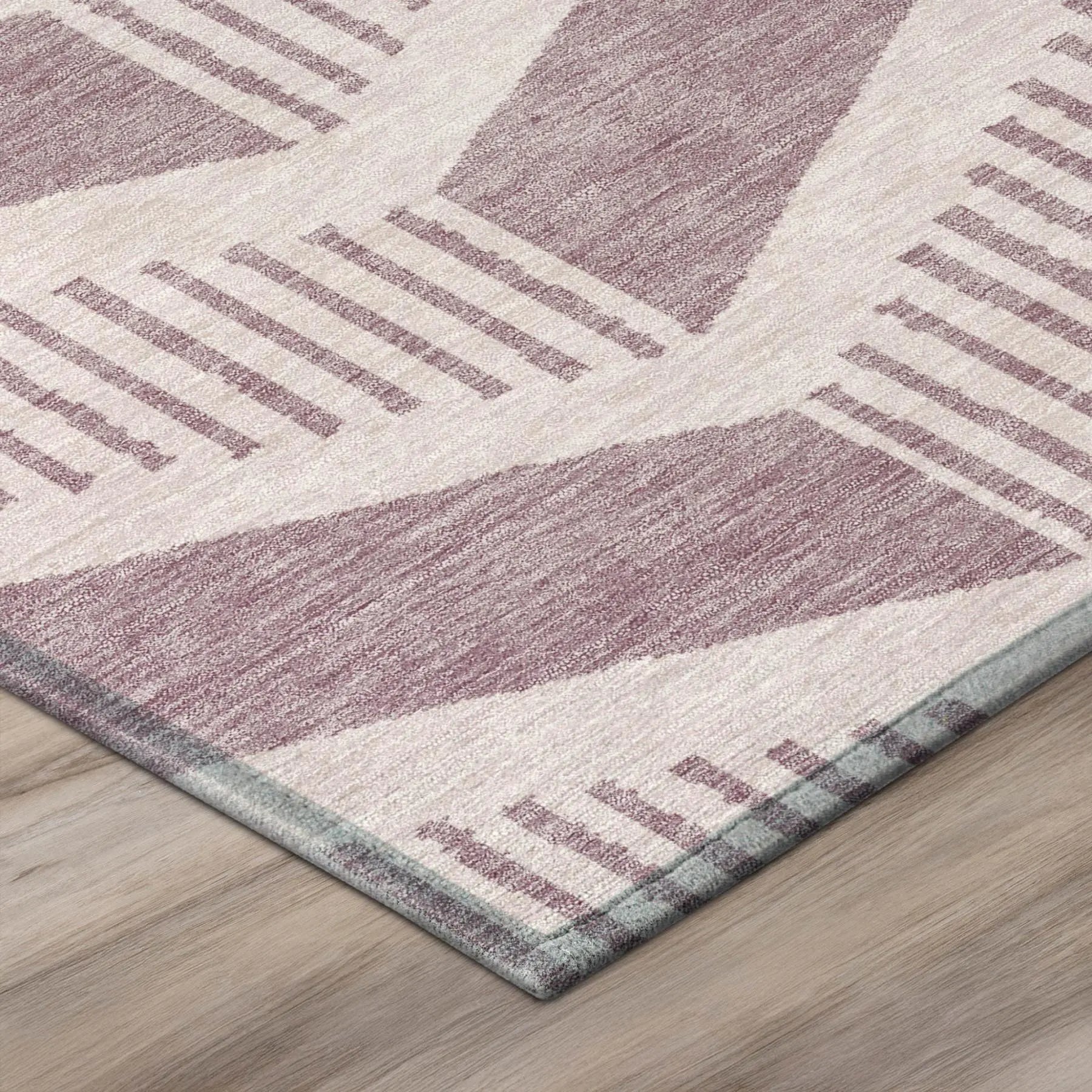 10' X 14' Blush And Pink Geometric Washable Indoor Outdoor Area Rug Homeroots Outdoor