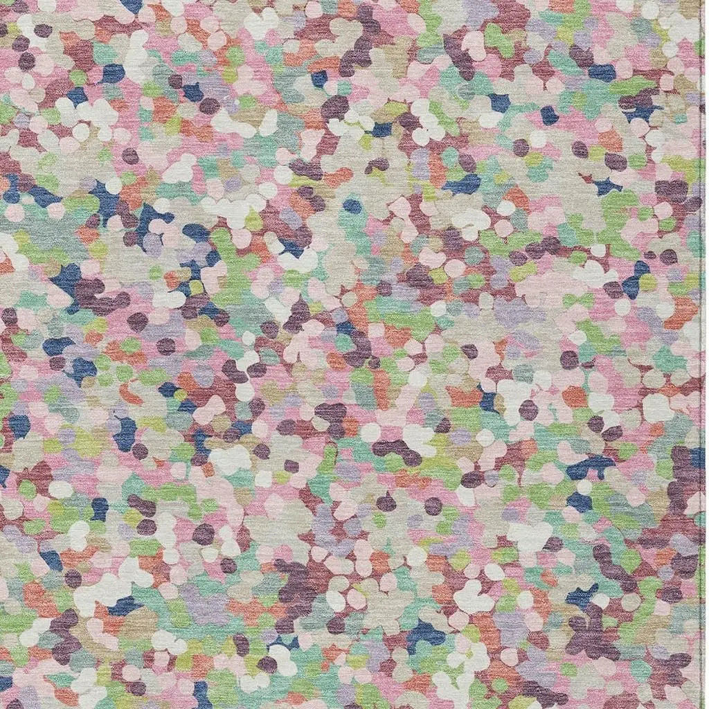 10' X 14' Blush And Pink Geometric Washable Indoor Outdoor Area Rug Homeroots Outdoor