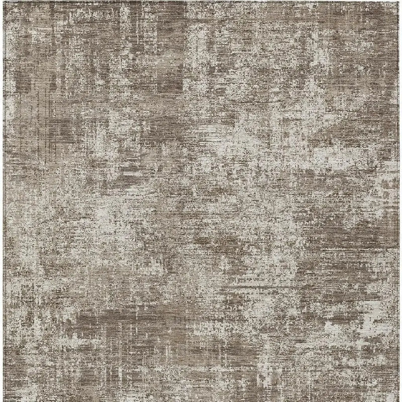 10' X 14' Brown And Beige Abstract Washable Indoor Outdoor Area Rug Homeroots Outdoor