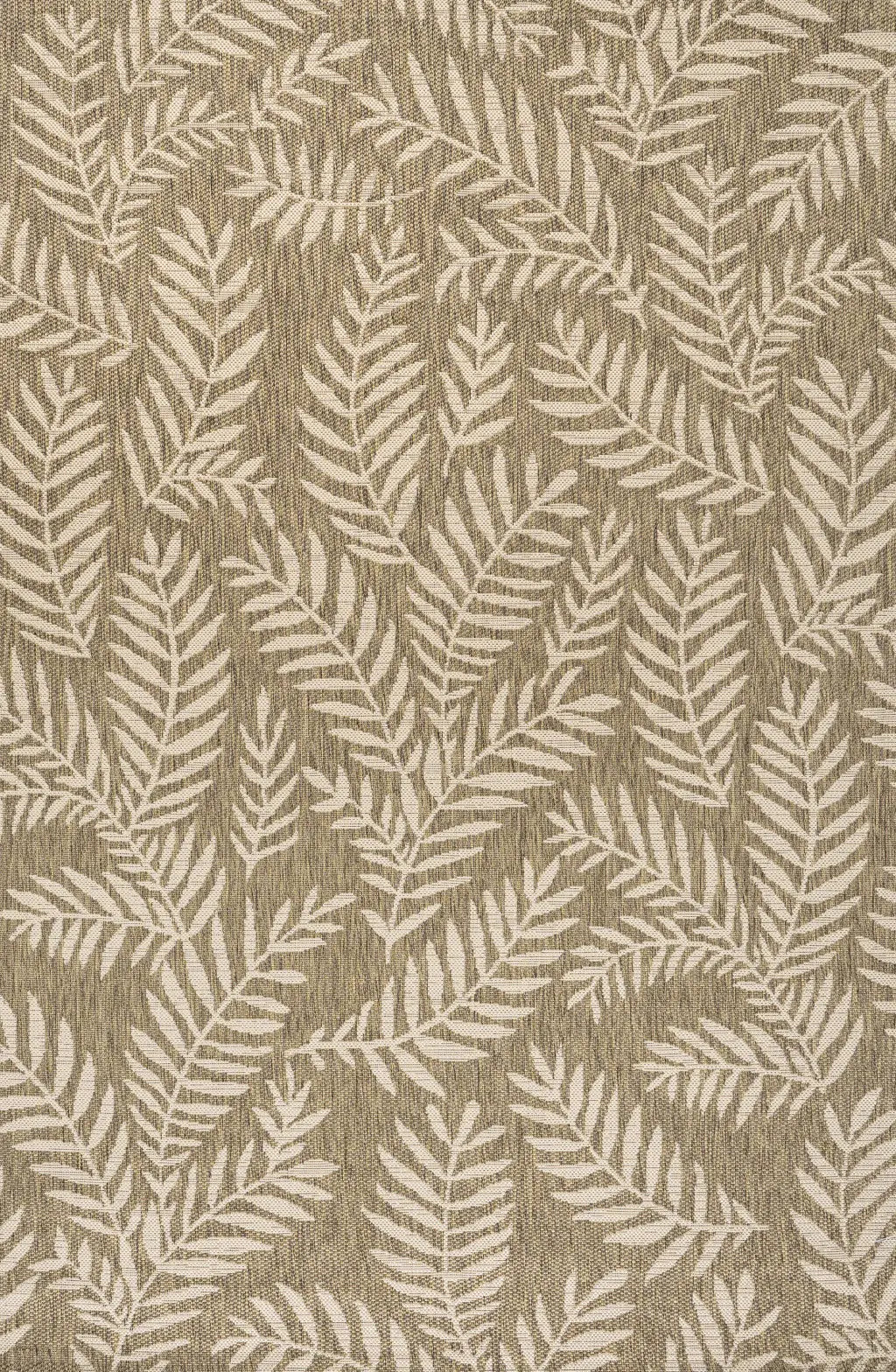 10' X 14' Brown And Beige Floral Indoor Outdoor Area Rug Homeroots Outdoor