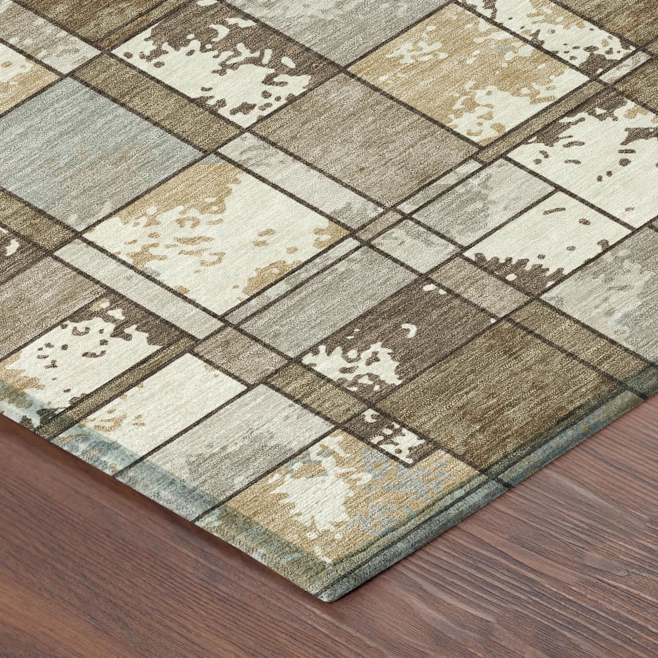 10' X 14' Brown And Beige Geometric Washable Indoor Outdoor Area Rug Homeroots Outdoor