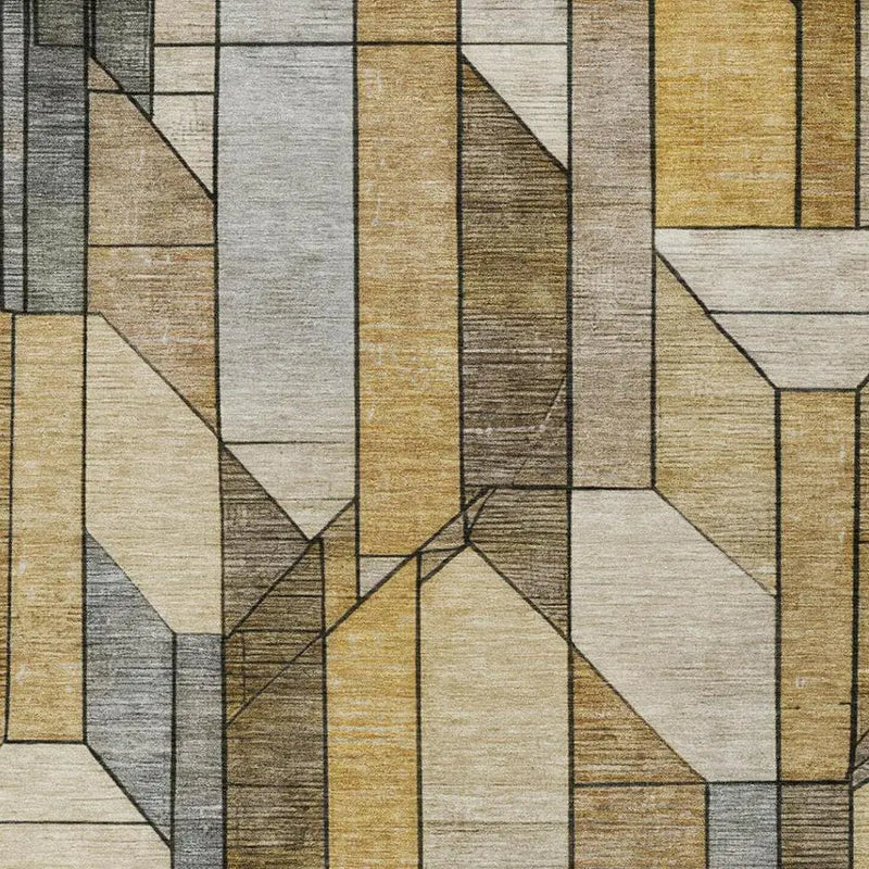 10' X 14' Brown And Beige Geometric Washable Indoor Outdoor Area Rug Homeroots Outdoor