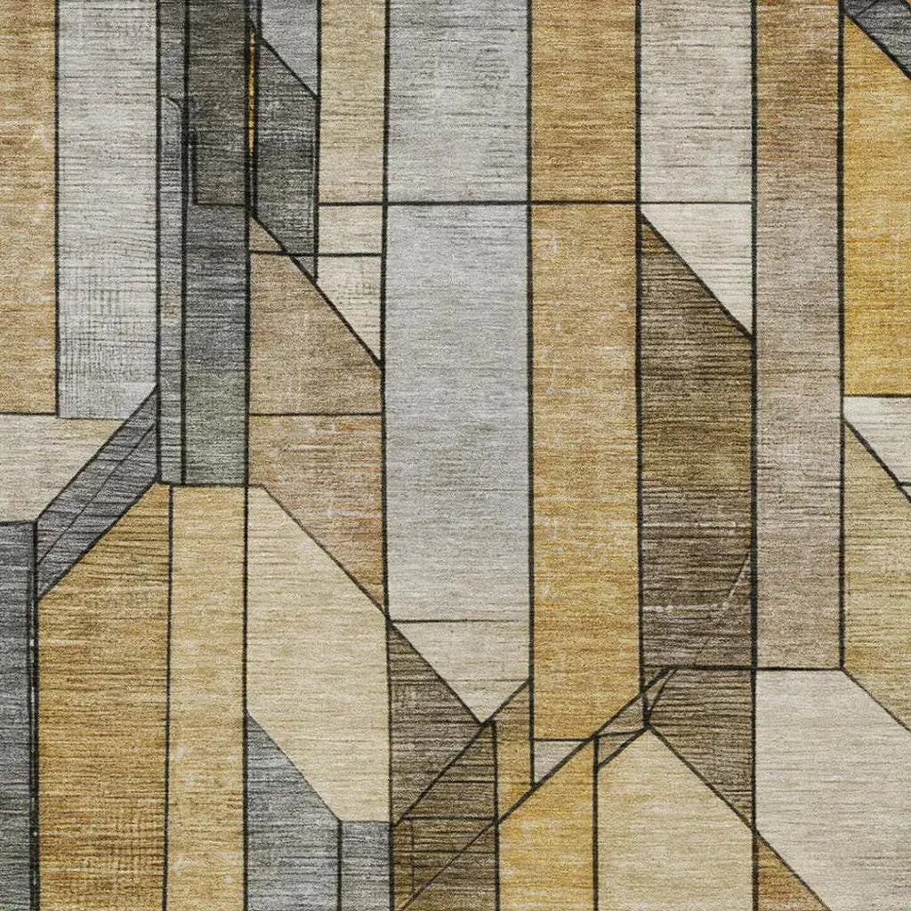 10' X 14' Brown And Beige Geometric Washable Indoor Outdoor Area Rug Homeroots Outdoor