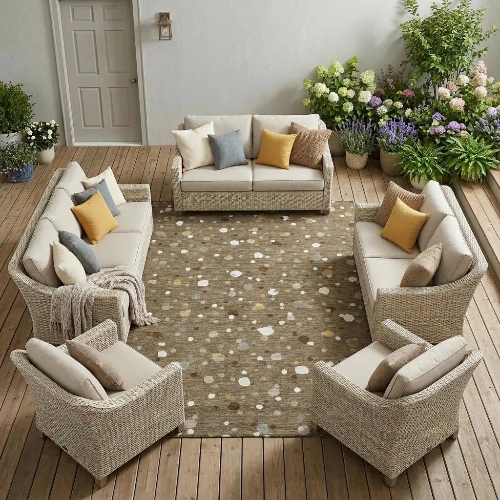 10' X 14' Brown And Beige Geometric Washable Indoor Outdoor Area Rug Homeroots Outdoor