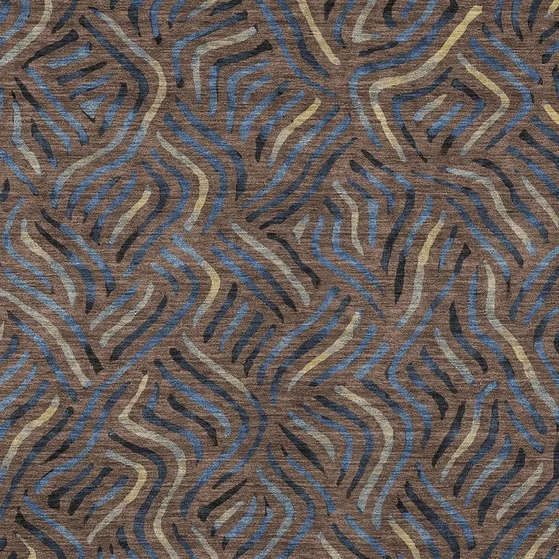 10' X 14' Brown And Black Abstract Washable Indoor Outdoor Area Rug Homeroots Outdoor