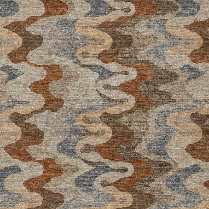 10' X 14' Brown And Chocolate Abstract Washable Indoor Outdoor Area Rug Homeroots Outdoor