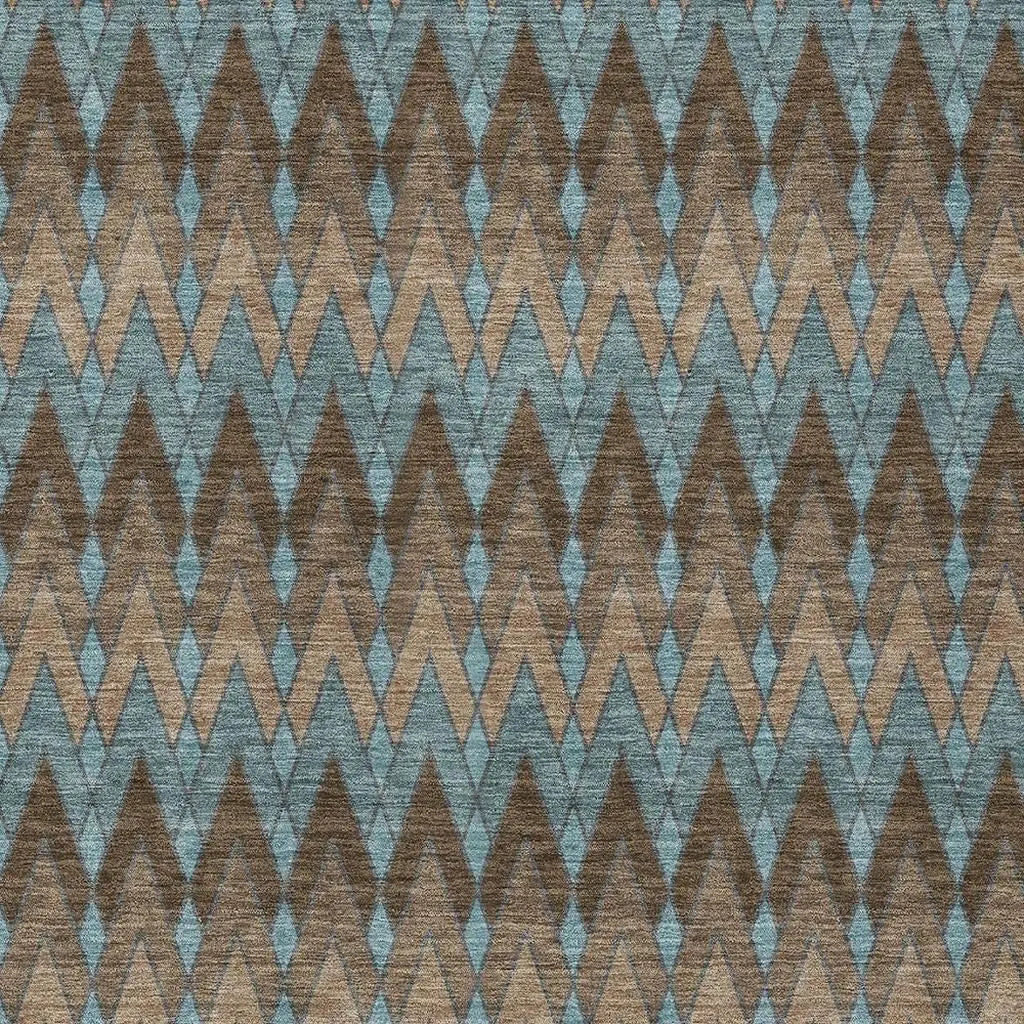 10' X 14' Brown And Chocolate Geometric Washable Indoor Outdoor Area Rug Homeroots Outdoor