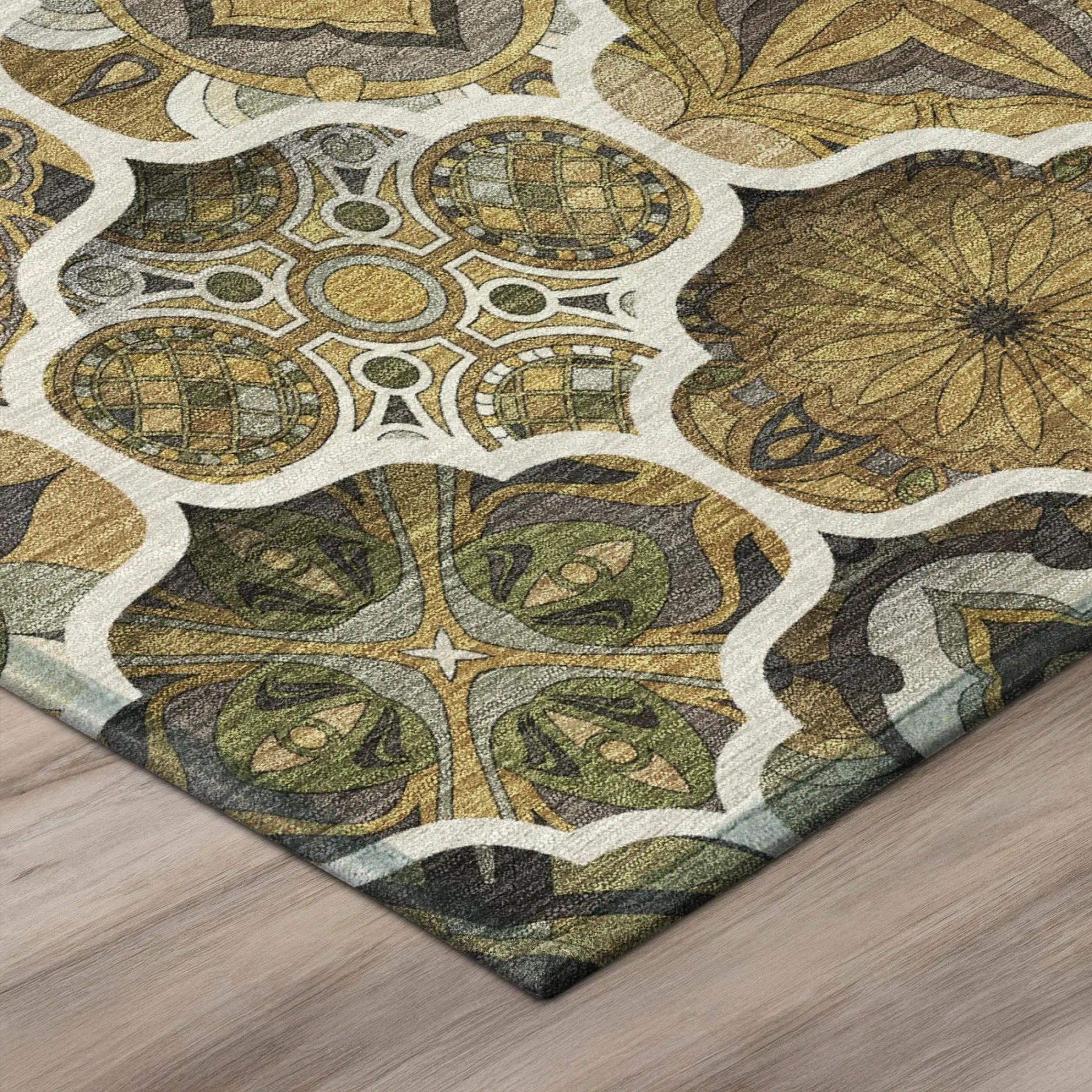 10' X 14' Brown And Chocolate Ogee Washable Indoor Outdoor Area Rug Homeroots Outdoor