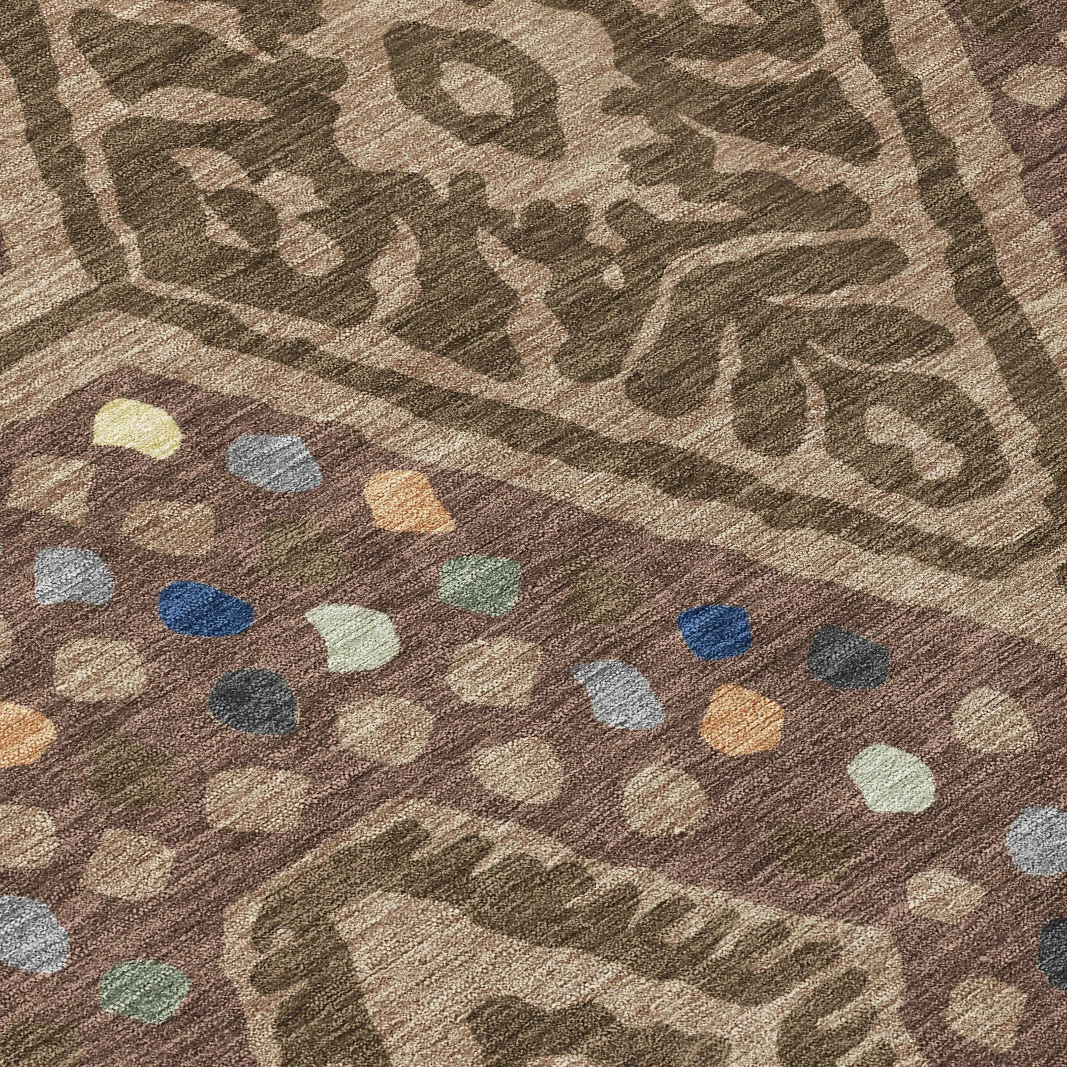 10' X 14' Brown And Copper Tribal Washable Indoor Outdoor Area Rug Homeroots Outdoor