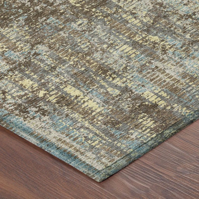 10' X 14' Brown And Graphite Abstract Washable Indoor Outdoor Area Rug Homeroots Outdoor