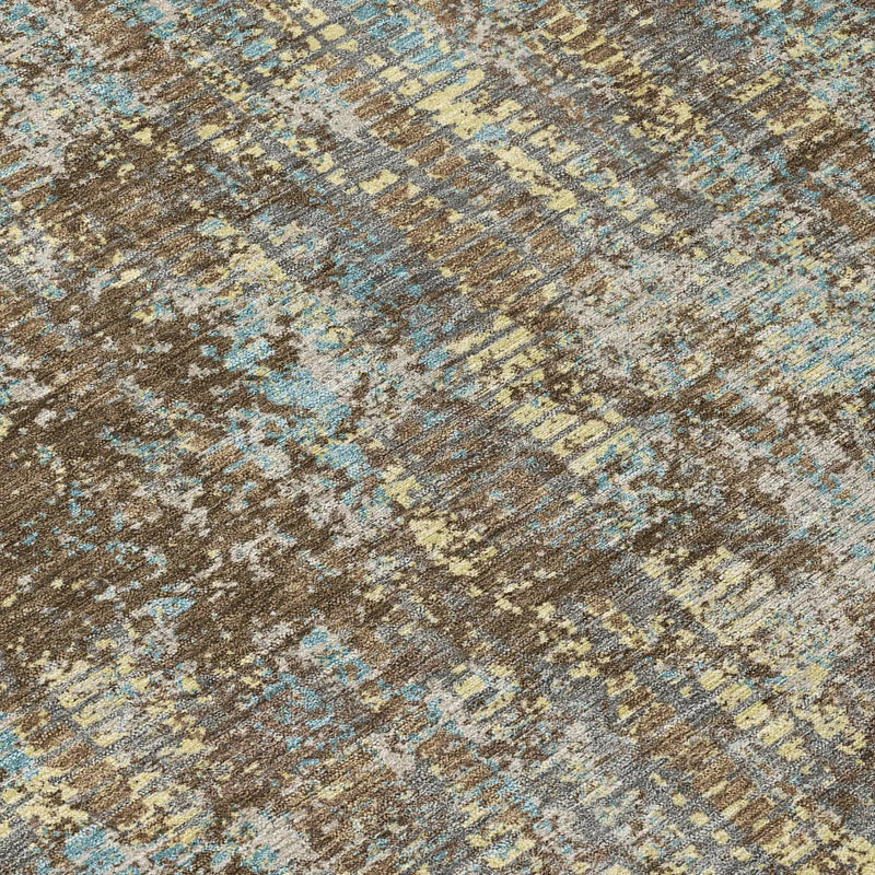 10' X 14' Brown And Graphite Abstract Washable Indoor Outdoor Area Rug Homeroots Outdoor