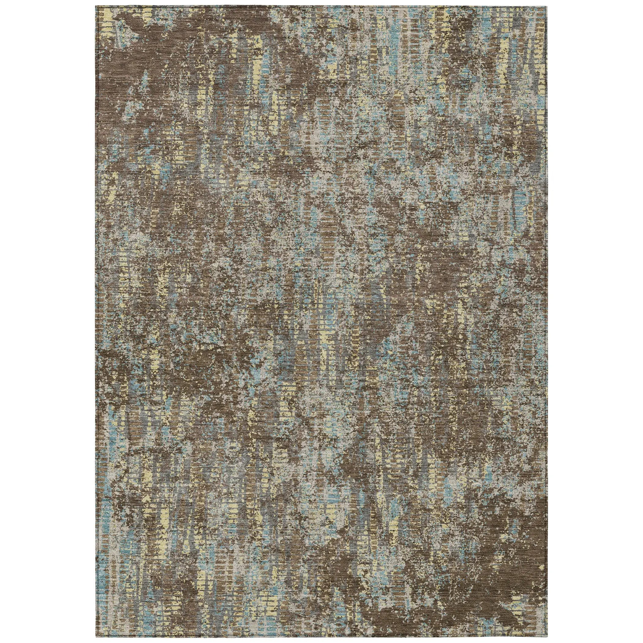 10' X 14' Brown And Graphite Abstract Washable Indoor Outdoor Area Rug Homeroots Outdoor