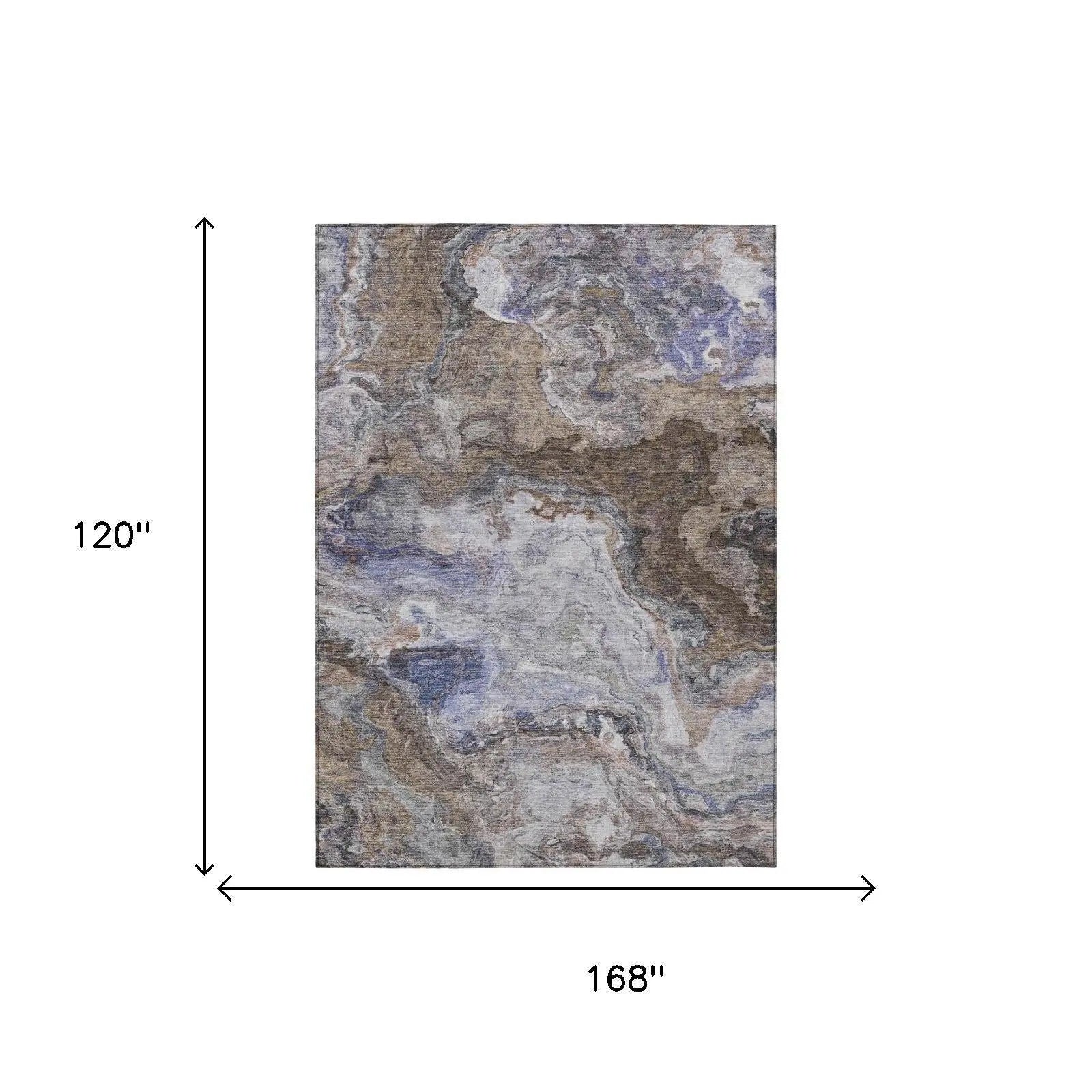 10' X 14' Brown And Graphite Abstract Washable Indoor Outdoor Area Rug Homeroots Outdoor