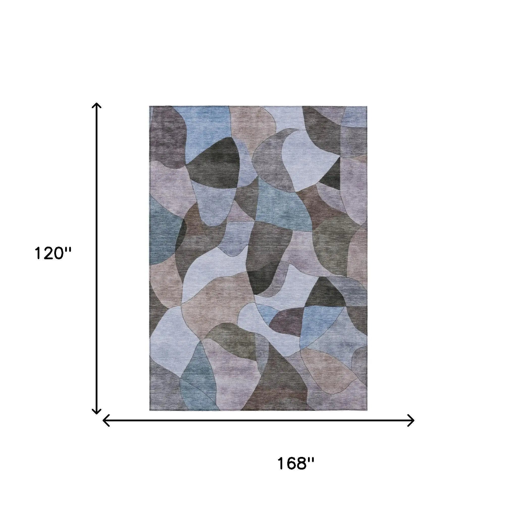 10' X 14' Brown And Graphite Abstract Washable Indoor Outdoor Area Rug Homeroots Outdoor