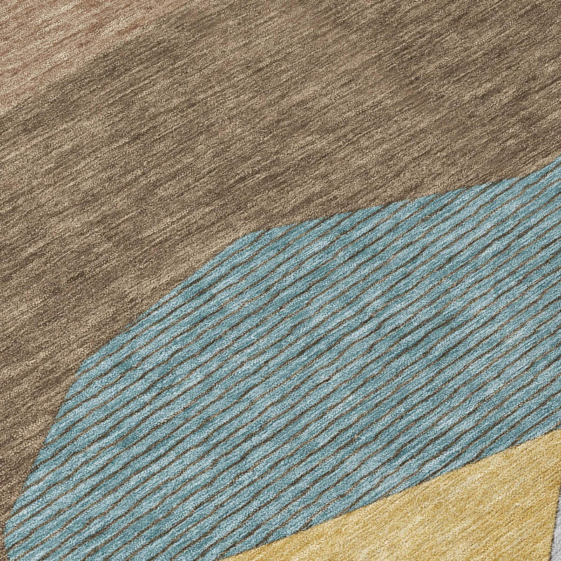 10' X 14' Brown And Gray Geometric Washable Indoor Outdoor Area Rug Homeroots Outdoor