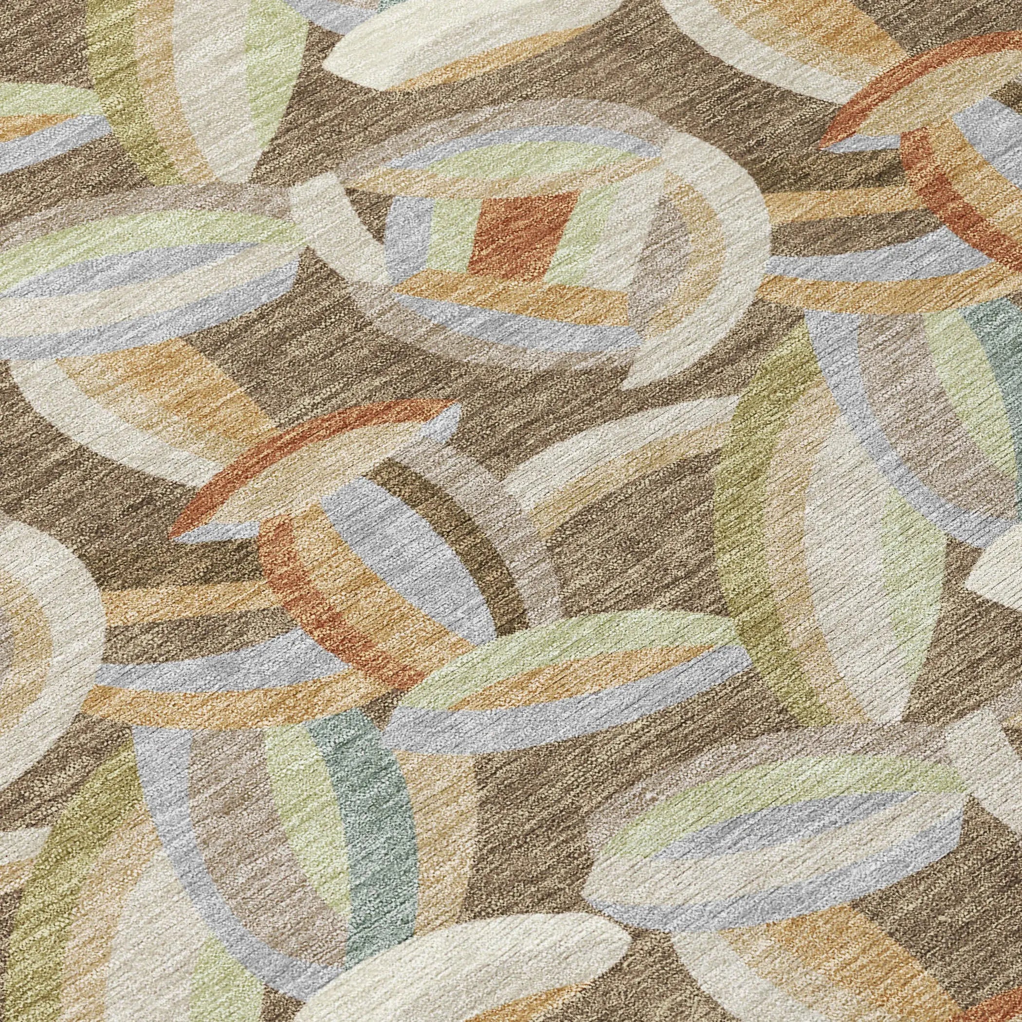 10' X 14' Brown And Ivory Abstract Washable Indoor Outdoor Area Rug Homeroots Outdoor