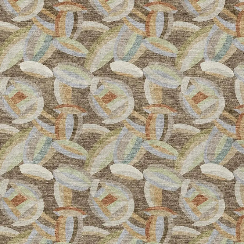 10' X 14' Brown And Ivory Abstract Washable Indoor Outdoor Area Rug Homeroots Outdoor