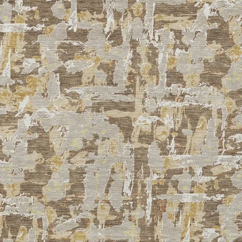 10' X 14' Brown And Ivory Abstract Washable Indoor Outdoor Area Rug Homeroots Outdoor