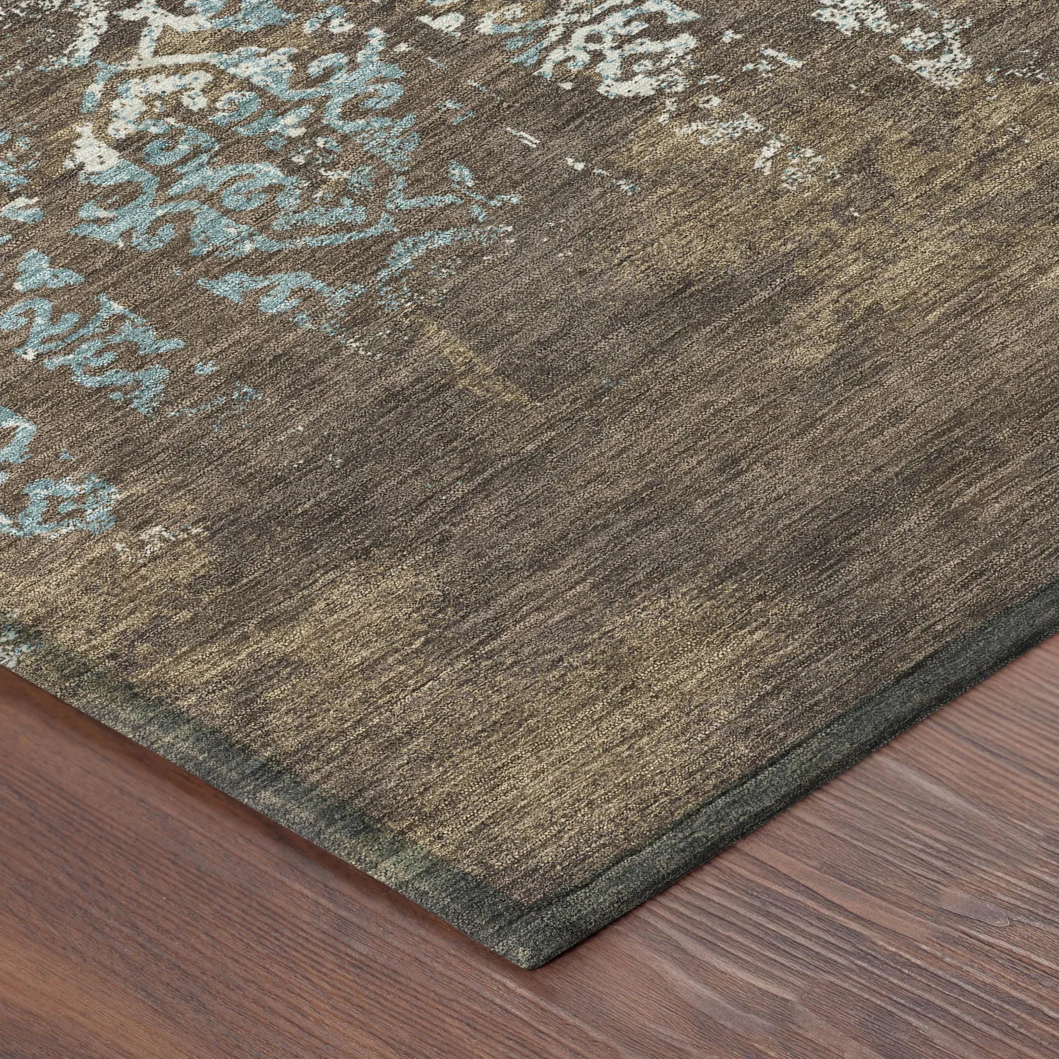 10' X 14' Brown And Khaki Oriental Washable Indoor Outdoor Area Rug Homeroots Outdoor