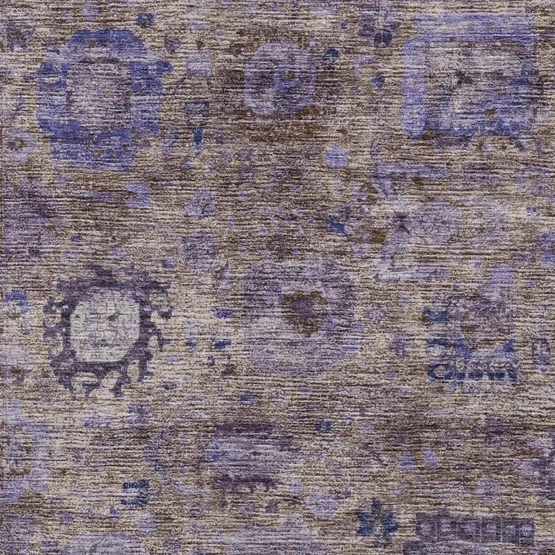 10' X 14' Brown And Plum Abstract Washable Indoor Outdoor Area Rug Homeroots Outdoor