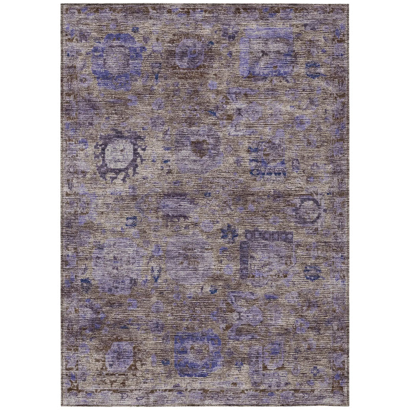 10' X 14' Brown And Plum Abstract Washable Indoor Outdoor Area Rug Homeroots Outdoor