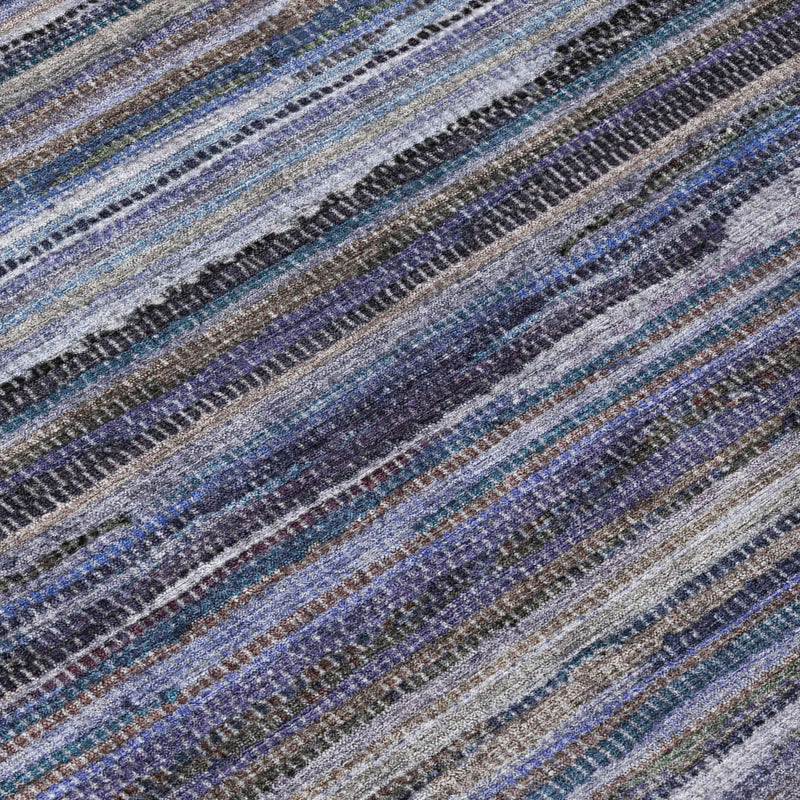 10' X 14' Brown And Plum Striped Washable Indoor Outdoor Area Rug Homeroots Outdoor