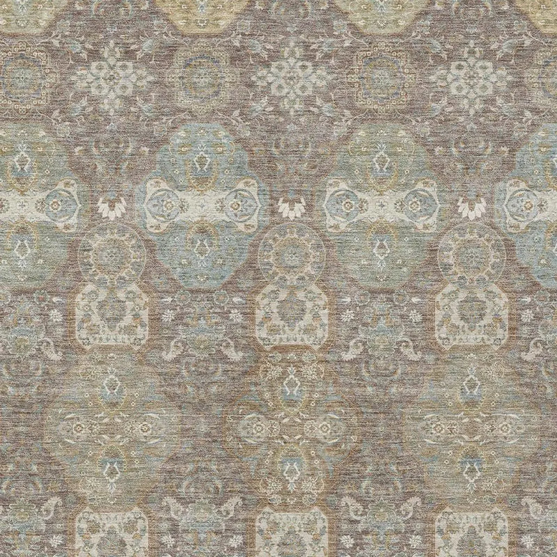 10' X 14' Brown And Sage Floral Washable Indoor Outdoor Area Rug Homeroots Outdoor