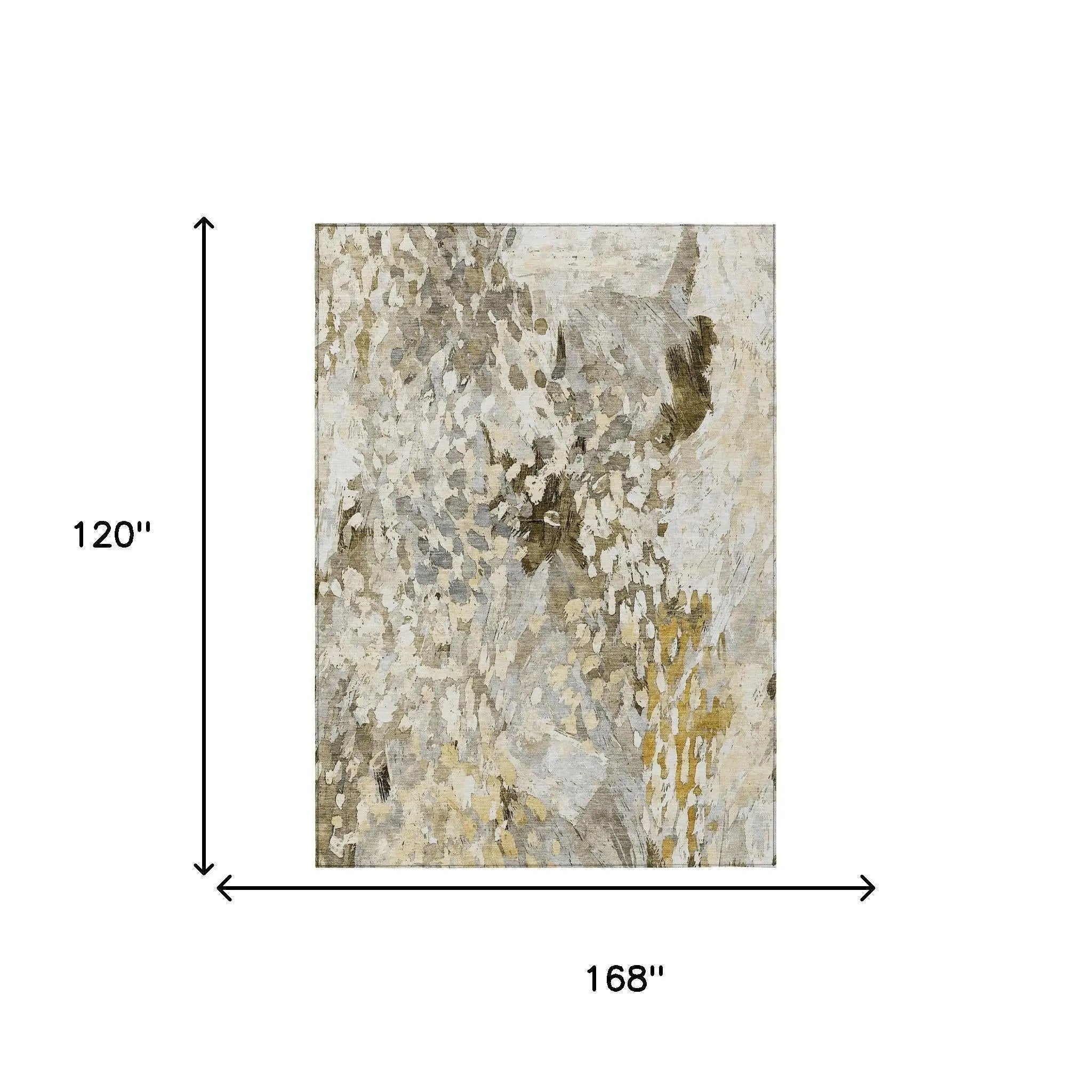 10' X 14' Brown And Silver Abstract Washable Indoor Outdoor Area Rug Homeroots Outdoor