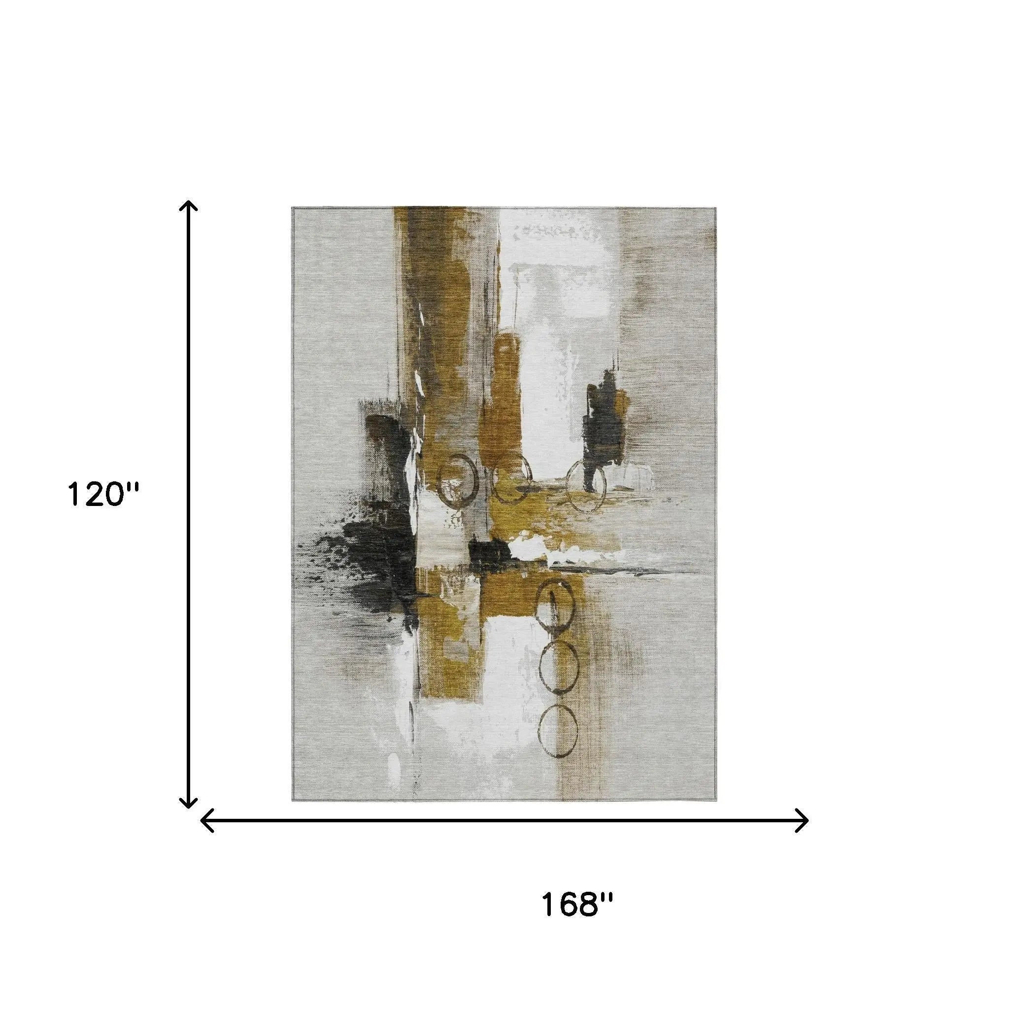 10' X 14' Brown And Silver Abstract Washable Indoor Outdoor Area Rug Homeroots Outdoor