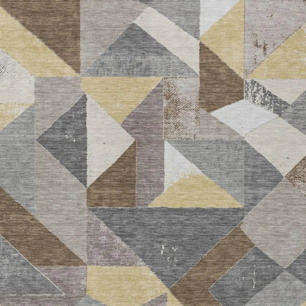 10' X 14' Brown And Silver Geometric Washable Indoor Outdoor Area Rug Homeroots Outdoor