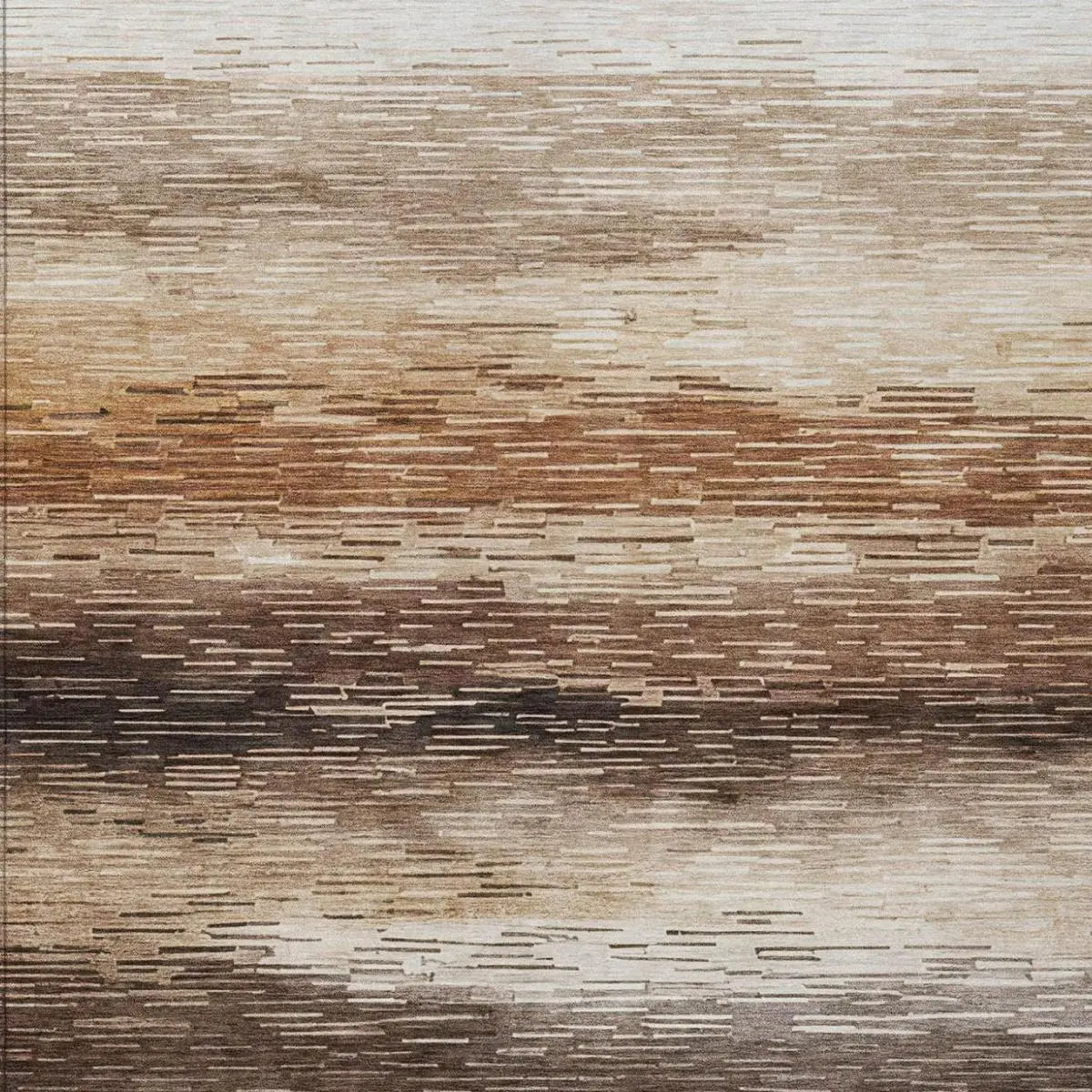 10' X 14' Brown And Silver Striped Washable Indoor Outdoor Area Rug Homeroots Outdoor