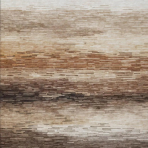 10' X 14' Brown And Silver Striped Washable Indoor Outdoor Area Rug Homeroots Outdoor