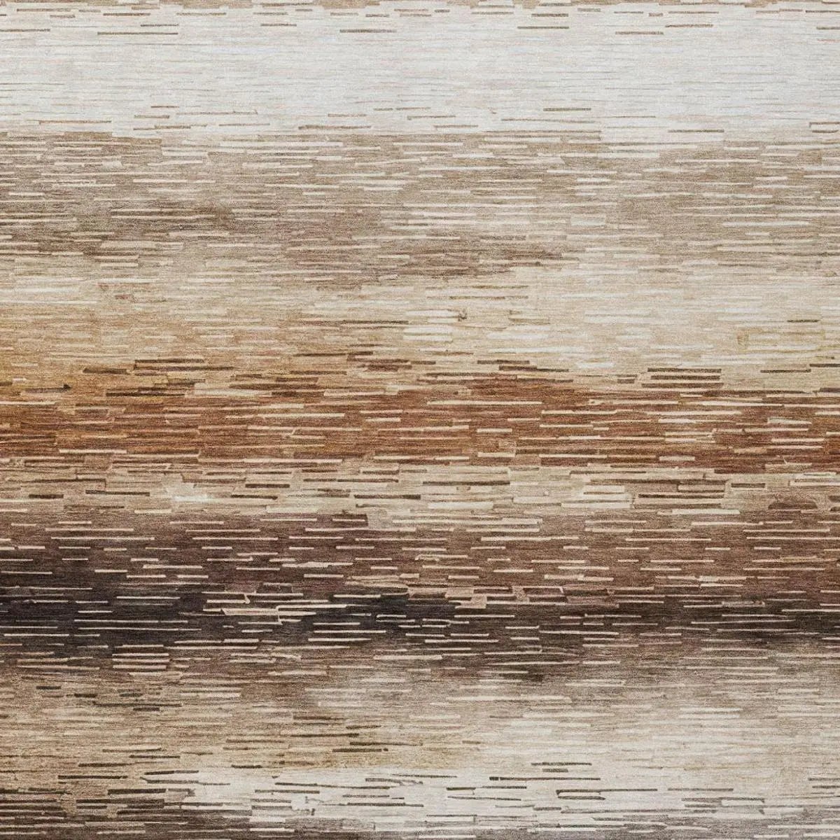 10' X 14' Brown And Silver Striped Washable Indoor Outdoor Area Rug Homeroots Outdoor