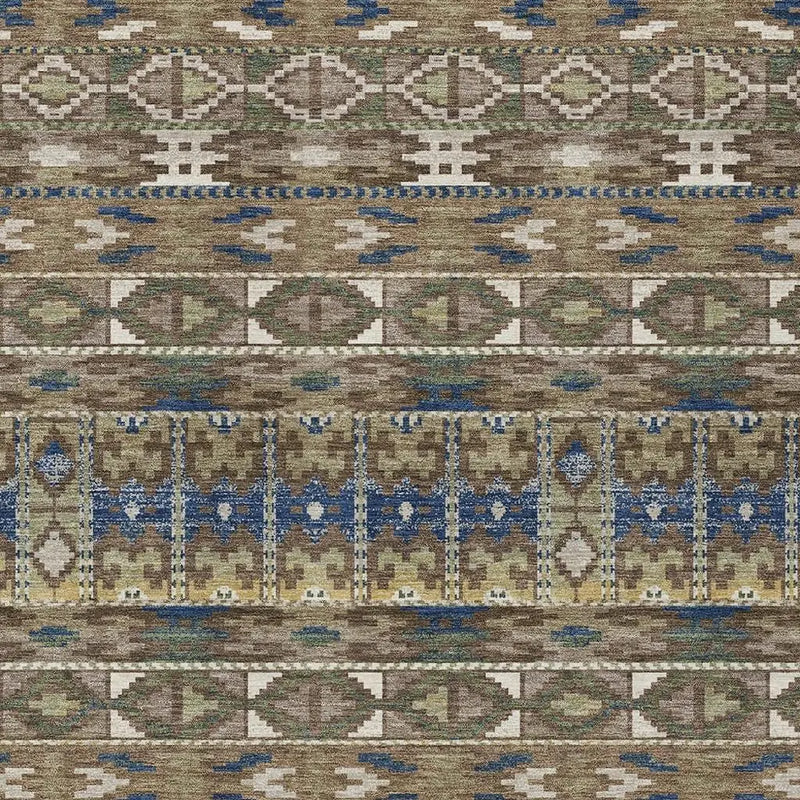 10' X 14' Brown And Taupe Geometric Washable Indoor Outdoor Area Rug Homeroots Outdoor