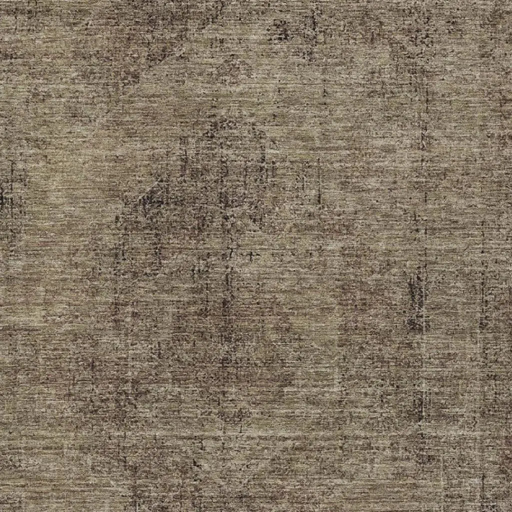 10' X 14' Brown And Taupe Oriental Washable Indoor Outdoor Area Rug Homeroots Outdoor
