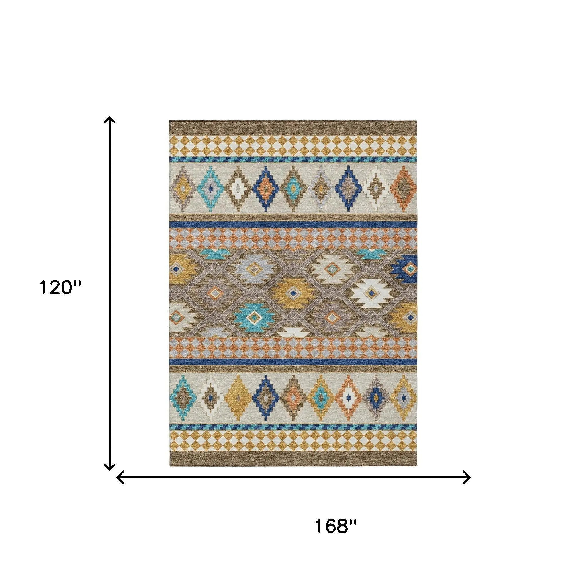 10' X 14' Brown And Taupe Southwestern Washable Indoor Outdoor Area Rug Homeroots Outdoor