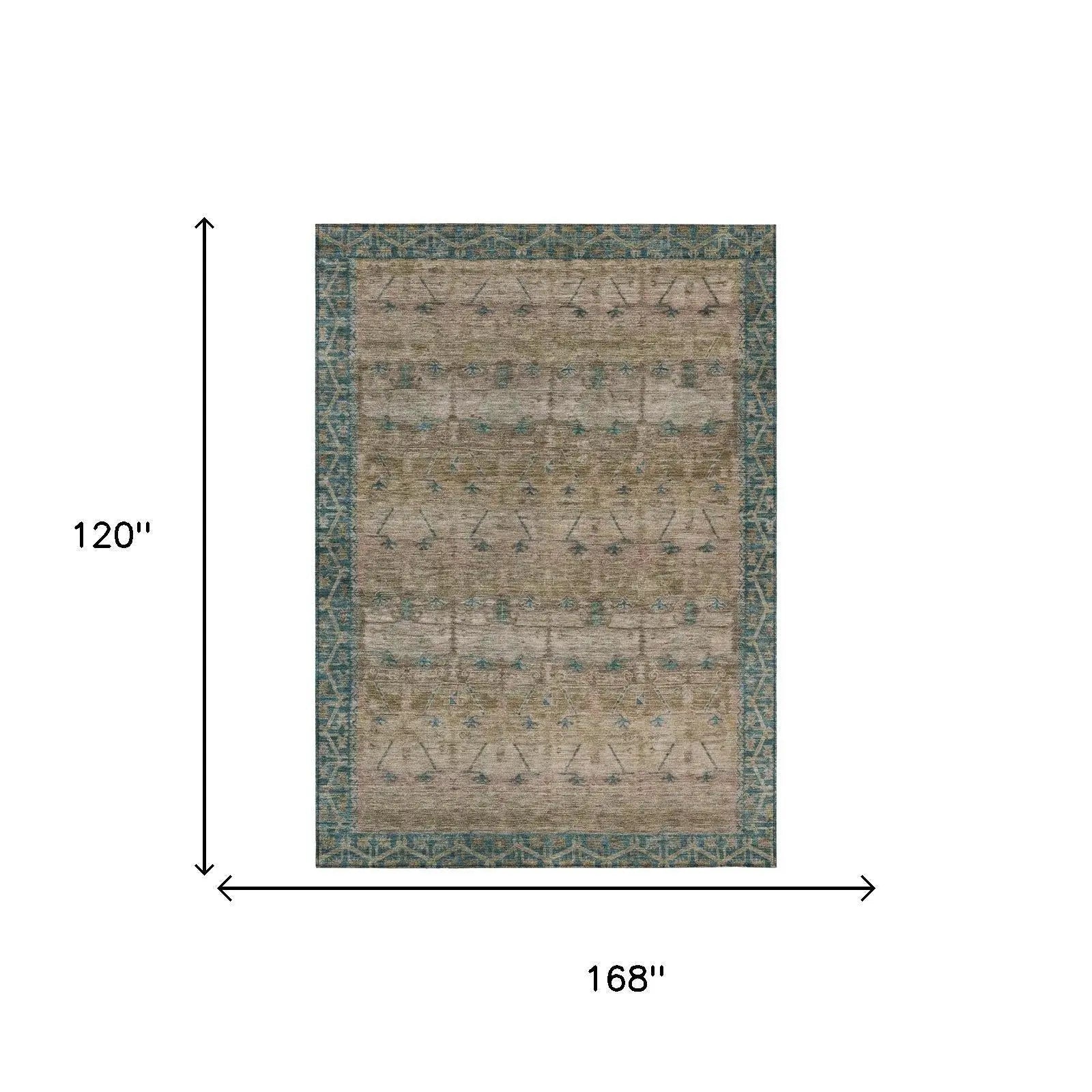 10' X 14' Brown And Taupe Tribal Washable Indoor Outdoor Area Rug Homeroots Outdoor