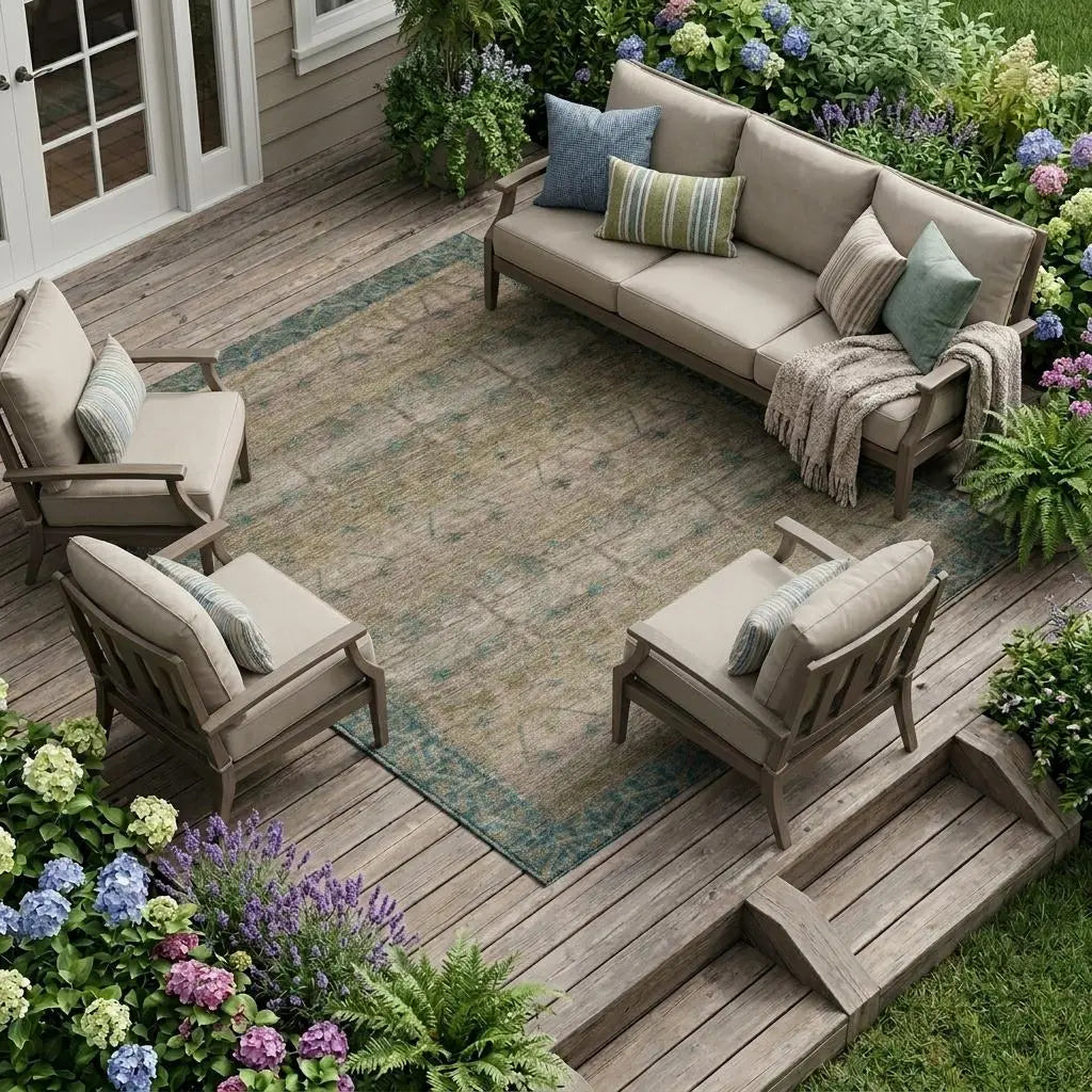 10' X 14' Brown And Taupe Tribal Washable Indoor Outdoor Area Rug Homeroots Outdoor