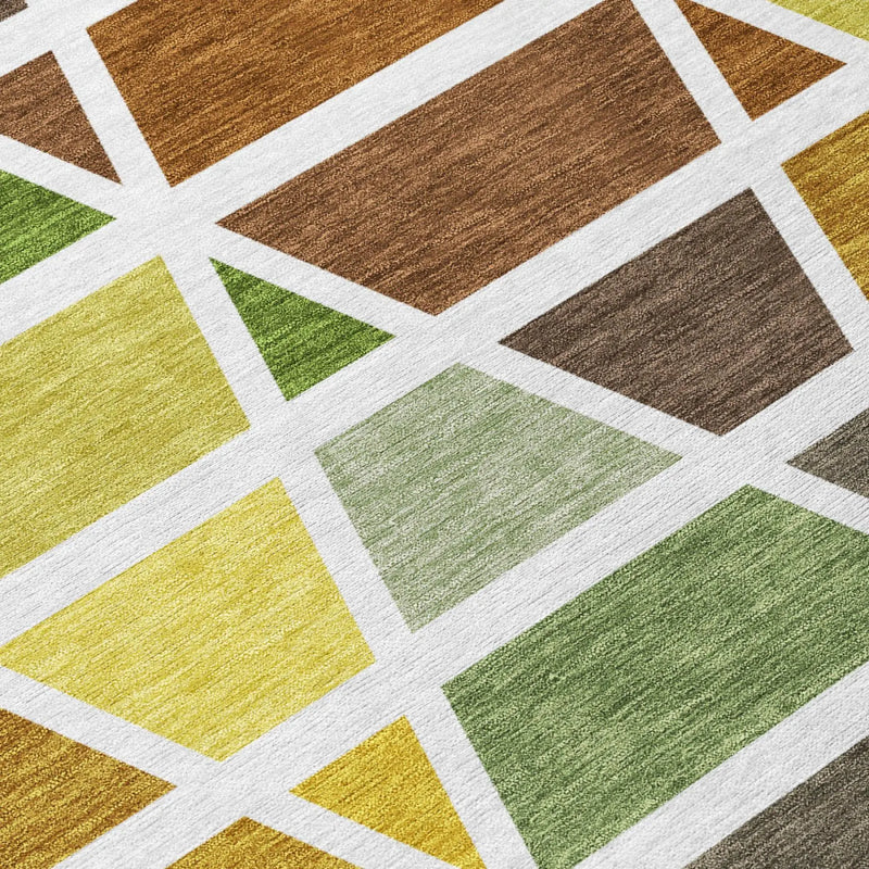 10' X 14' Brown And White Geometric Washable Indoor Outdoor Area Rug Homeroots Outdoor