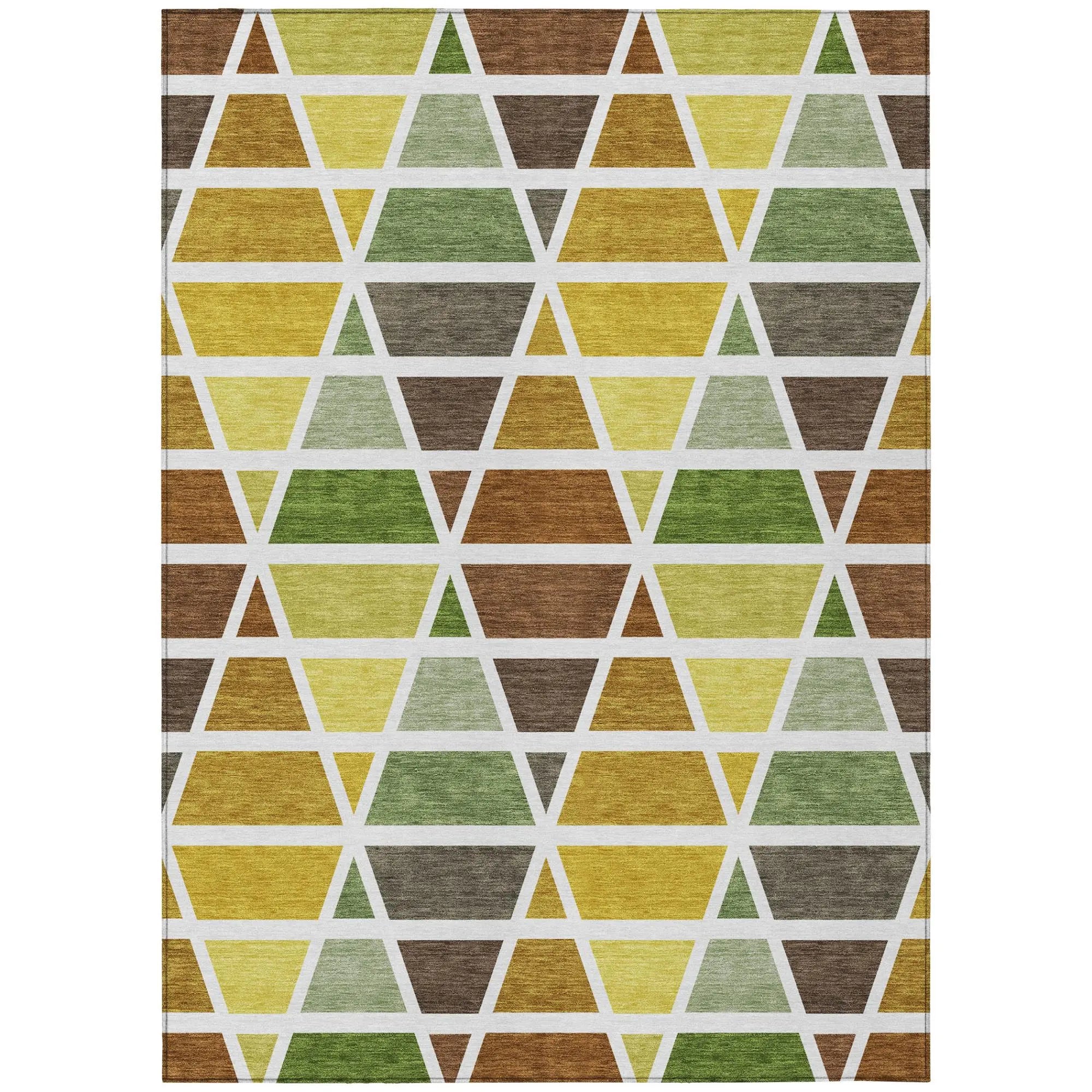 10' X 14' Brown And White Geometric Washable Indoor Outdoor Area Rug Homeroots Outdoor