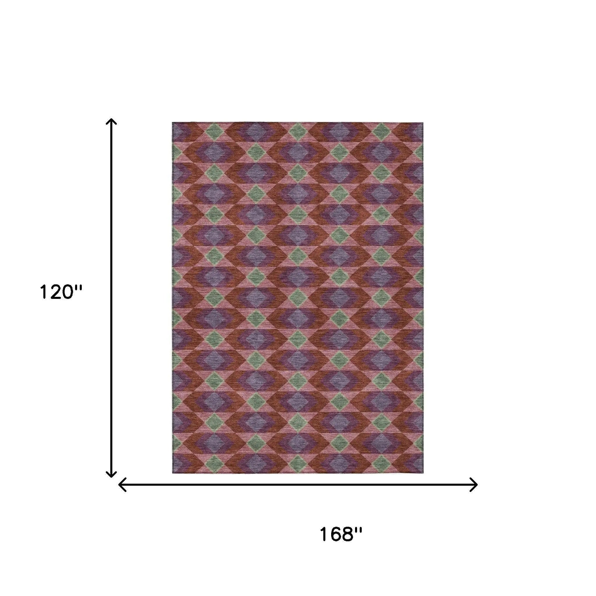 10' X 14' Burgundy And Pewter Geometric Washable Indoor Outdoor Area Rug Homeroots Outdoor