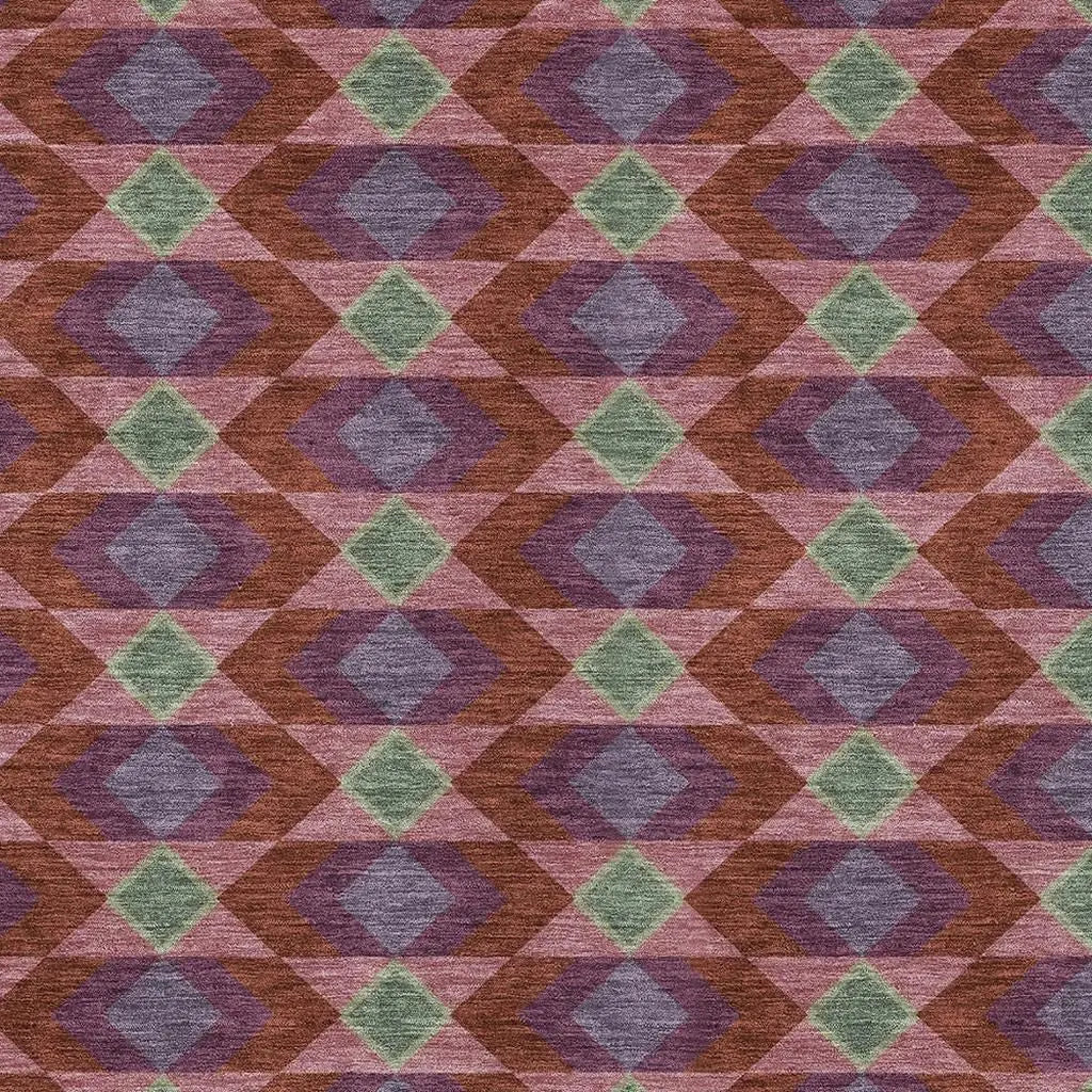 10' X 14' Burgundy And Pewter Geometric Washable Indoor Outdoor Area Rug Homeroots Outdoor