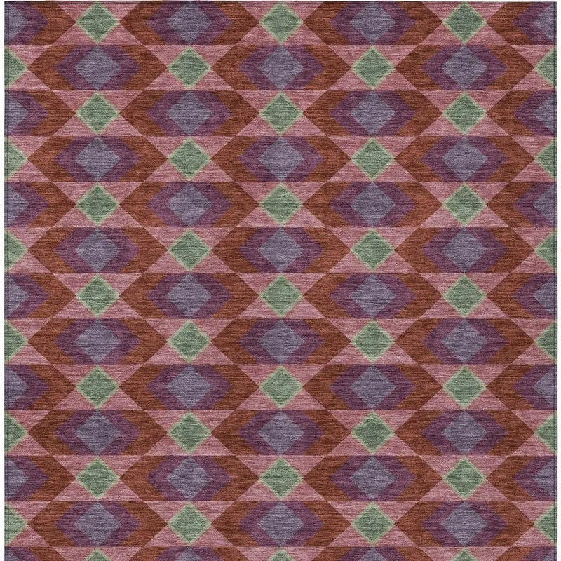 10' X 14' Burgundy And Pewter Geometric Washable Indoor Outdoor Area Rug Homeroots Outdoor