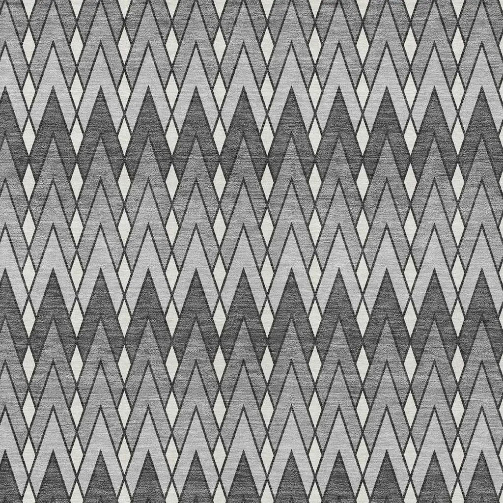 10' X 14' Charcoal And Black Geometric Washable Indoor Outdoor Area Rug Homeroots Outdoor