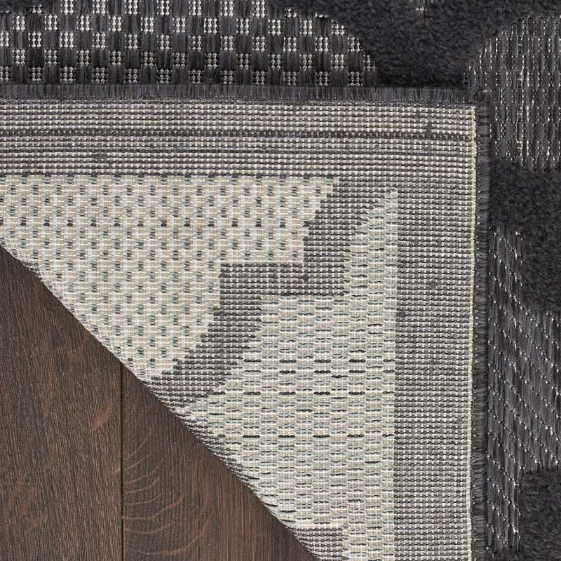 10' X 14' Charcoal And Black Trellis Indoor Outdoor Area Rug Homeroots Outdoor