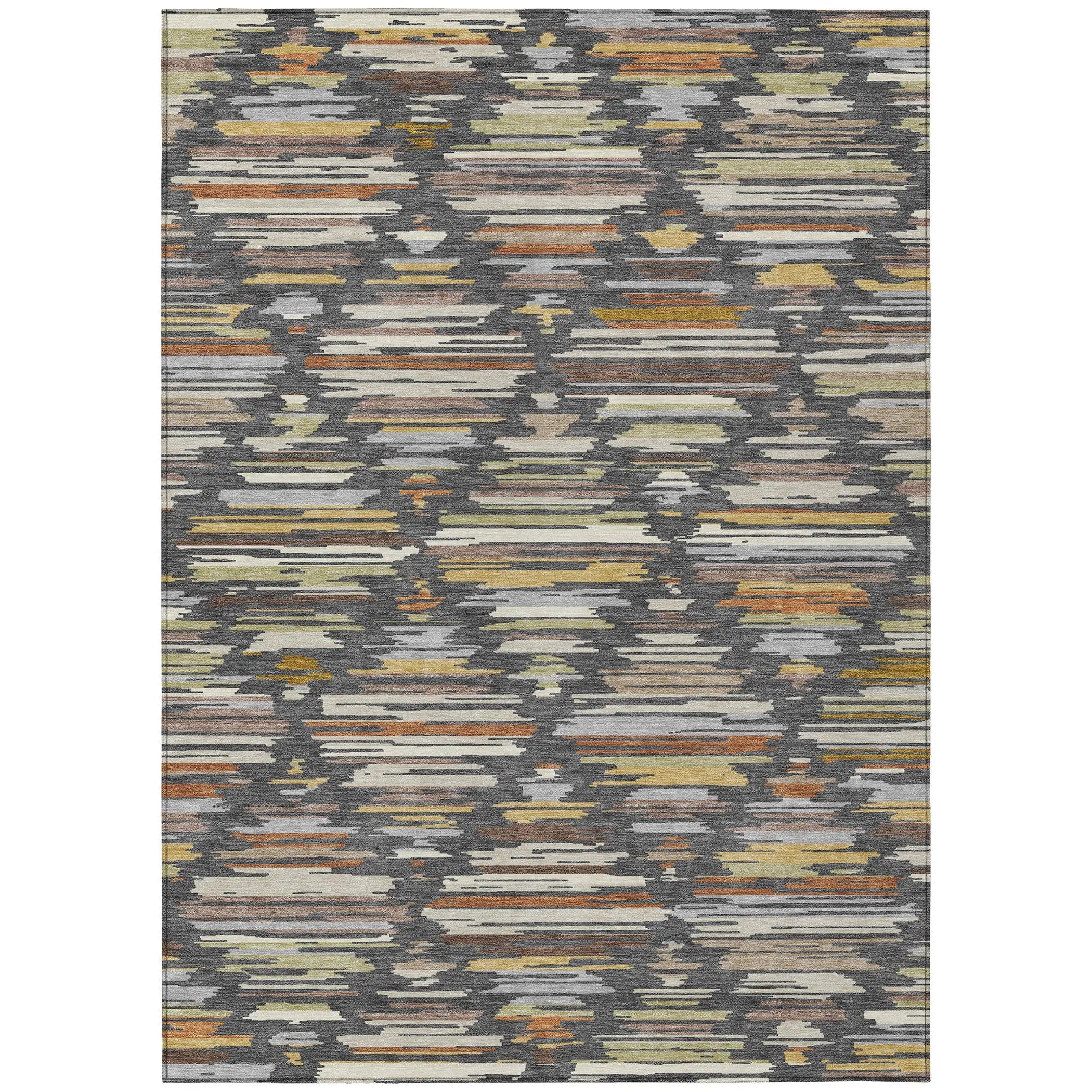 10' X 14' Charcoal And Gray Southwestern Washable Indoor Outdoor Area Rug Homeroots Outdoor