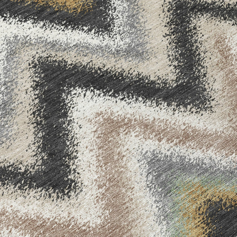 10' X 14' Charcoal And Ivory Geometric Washable Indoor Outdoor Area Rug Homeroots Outdoor